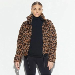 Apparis Paula Leopard-Print Puffer Coat Size XS